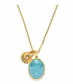 GOOSSENS PARIS Collier Cabochon Cristal De Roche Bleu Aqua