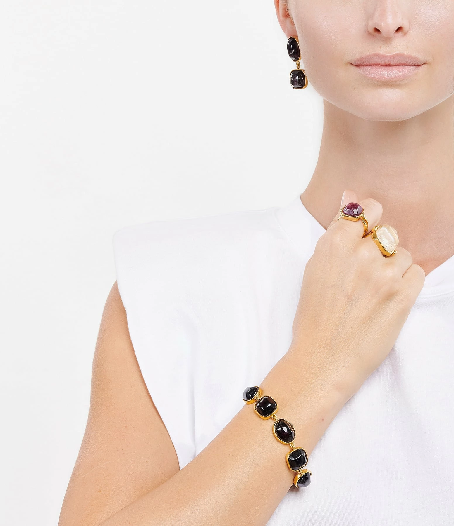 GOOSSENS PARIS Bracelet Cabochon Cristal De Roche Bleu Montana 3 GOOSSENS PARIS Bracelet Cabochon Cristal De Roche Bleu Montana – Image 3