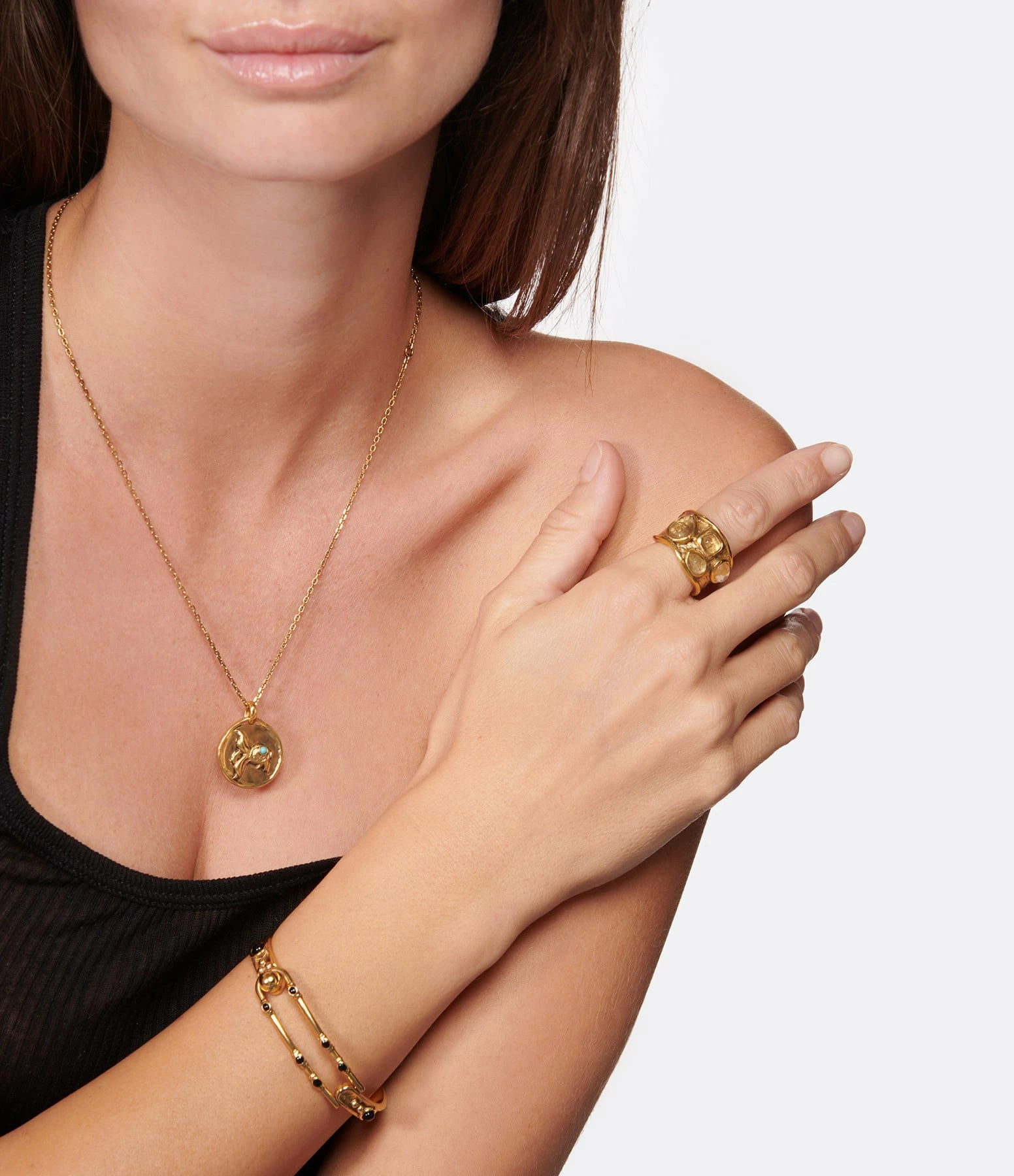 GOOSSENS PARIS Bague Mini Cabochons Large Cristal De Roche Naturel 2 GOOSSENS PARIS Bague Mini Cabochons Large Cristal De Roche Naturel – Image 2