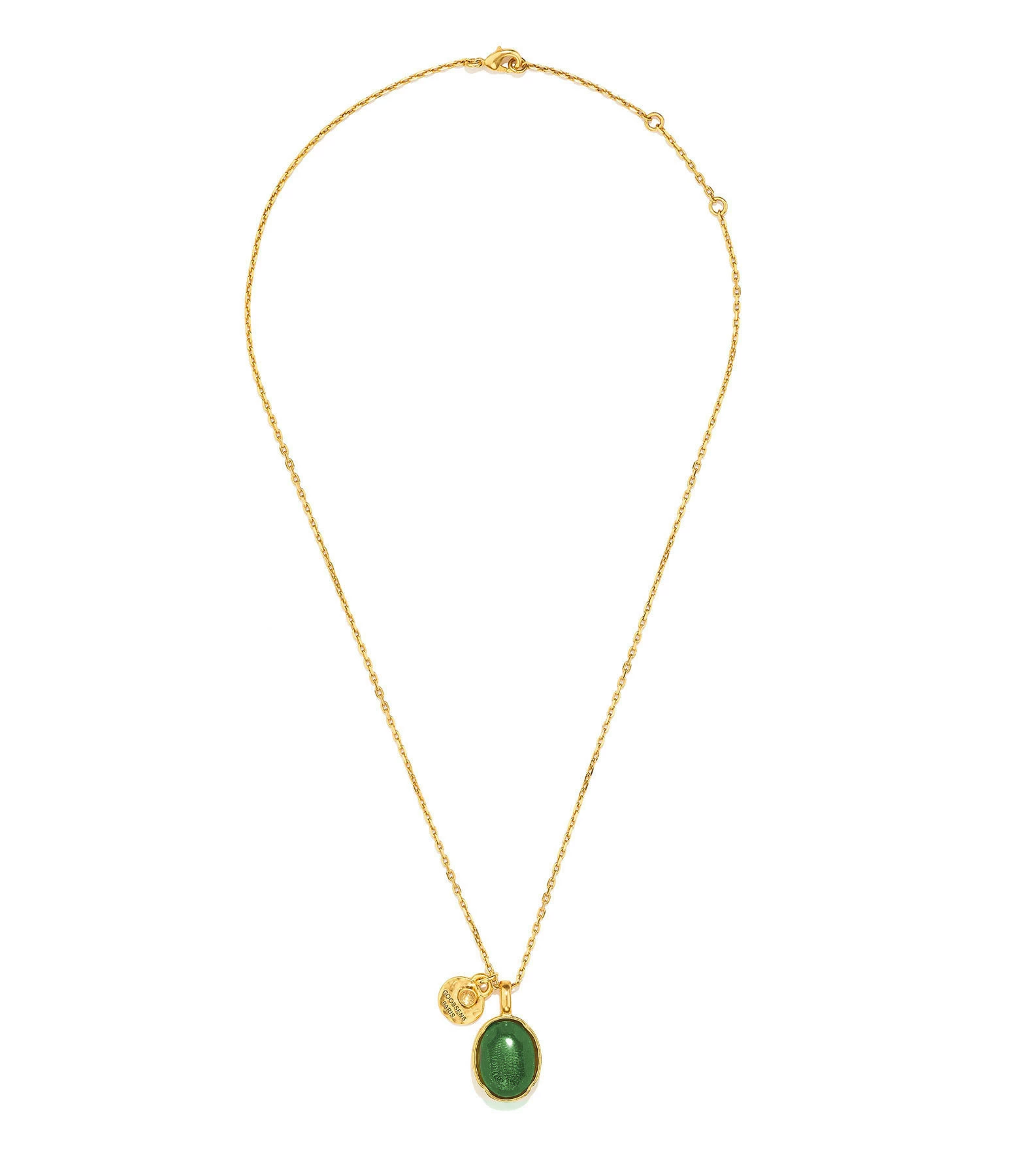 GOOSSENS PARIS Collier Cabochon Cristal De Roche Vert Émeraude 2 GOOSSENS PARIS Collier Cabochon Cristal De Roche Vert Émeraude – Image 2