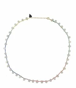 MON PRECIEUX GEM Collier Goutte Pierre De Lune Blanc