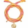 Aurélie Bidermann Bracelet Honolulu Charm Fleur Orange Rose