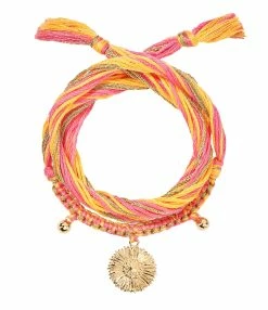 Aurélie Bidermann Bracelet Honolulu Charm Fleur Orange Rose