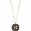 Ginette NY Collier Initial Nacre Noire Or Rose, Personnalisable
