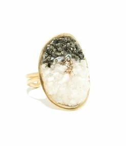 LSONGE Bague Lakota XL Nacre Pyrite