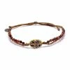 LSONGE Bracelet Lakota Croix Pyrite Rouge