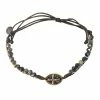 LSONGE Bracelet Lakota Croix Pyrite Kaki