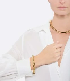 LAUREN RUBINSKI Bracelet Small Émail Noir Or Jaune -COLLIERS Shop laure look20211019 242