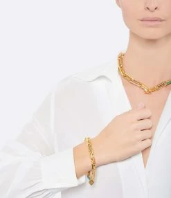 LAUREN RUBINSKI Bracelet Small Émail Rainbow Or Jaune 6 LAUREN RUBINSKI Bracelet Small Émail Rainbow Or Jaune -COLLIERS Shop laure look20211019 248
