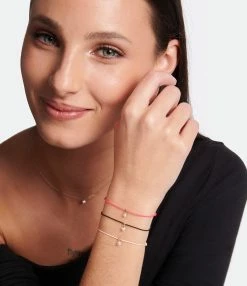 LA BRUNE & LA BLONDE Bracelet BB Diamant Brillant Cordon Noir Or Blanc -COLLIERS Shop lblbb look20221201 314