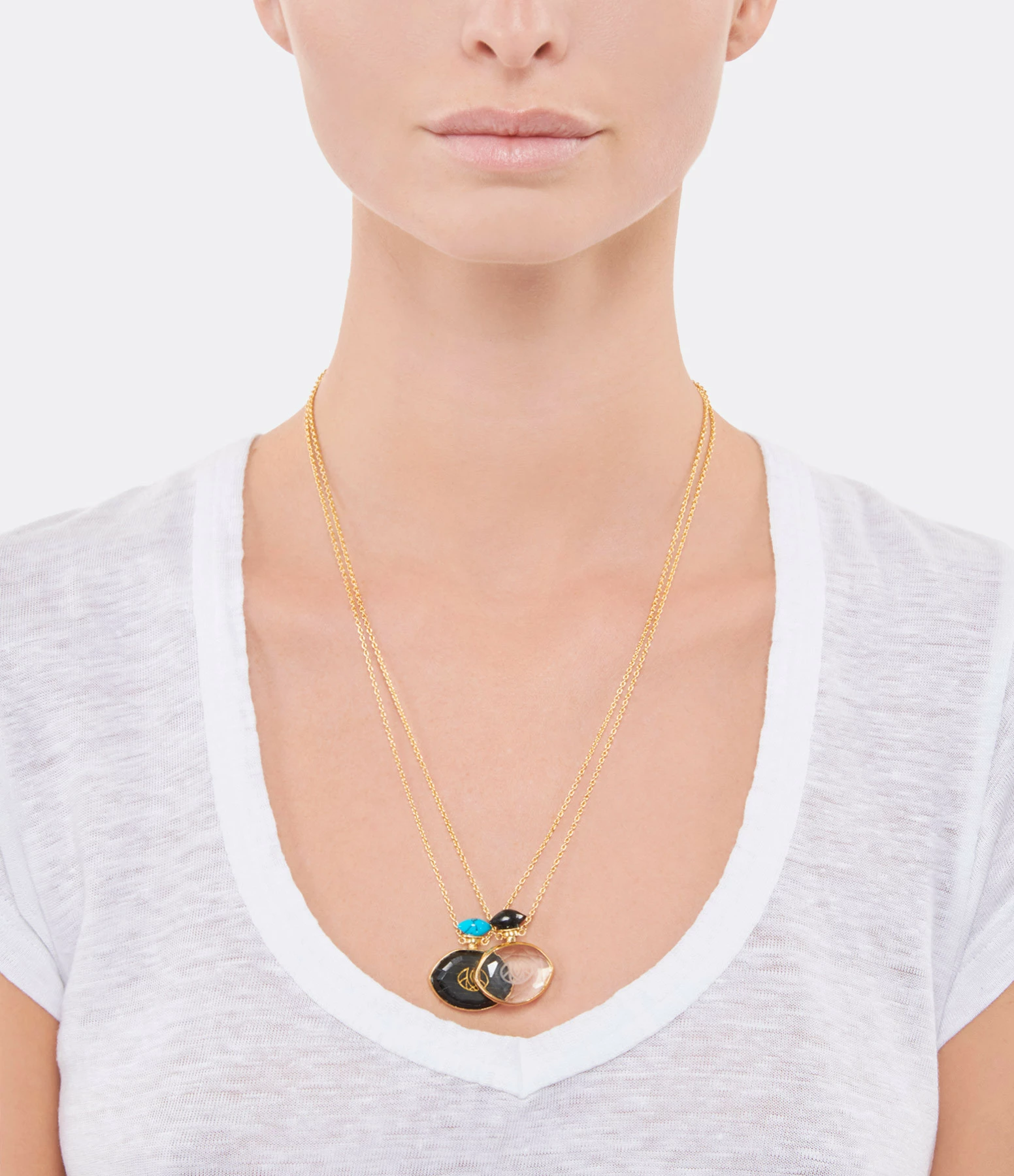 LES FÉLICITÉS Collier Le Kodo Ébène Turquoise 2 LES FÉLICITÉS Collier Le Kodo Ébène Turquoise – Image 2