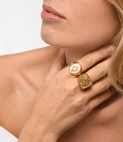 LES FÉLICITÉS Chevalière Harmonie 7 Pierres De Protection -COLLIERS Shop lesfe look20230113 175