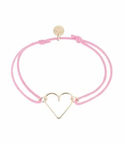 ATELIER PAULIN Bracelet Cœur Cordon Rose Gold Filled, AIDES
