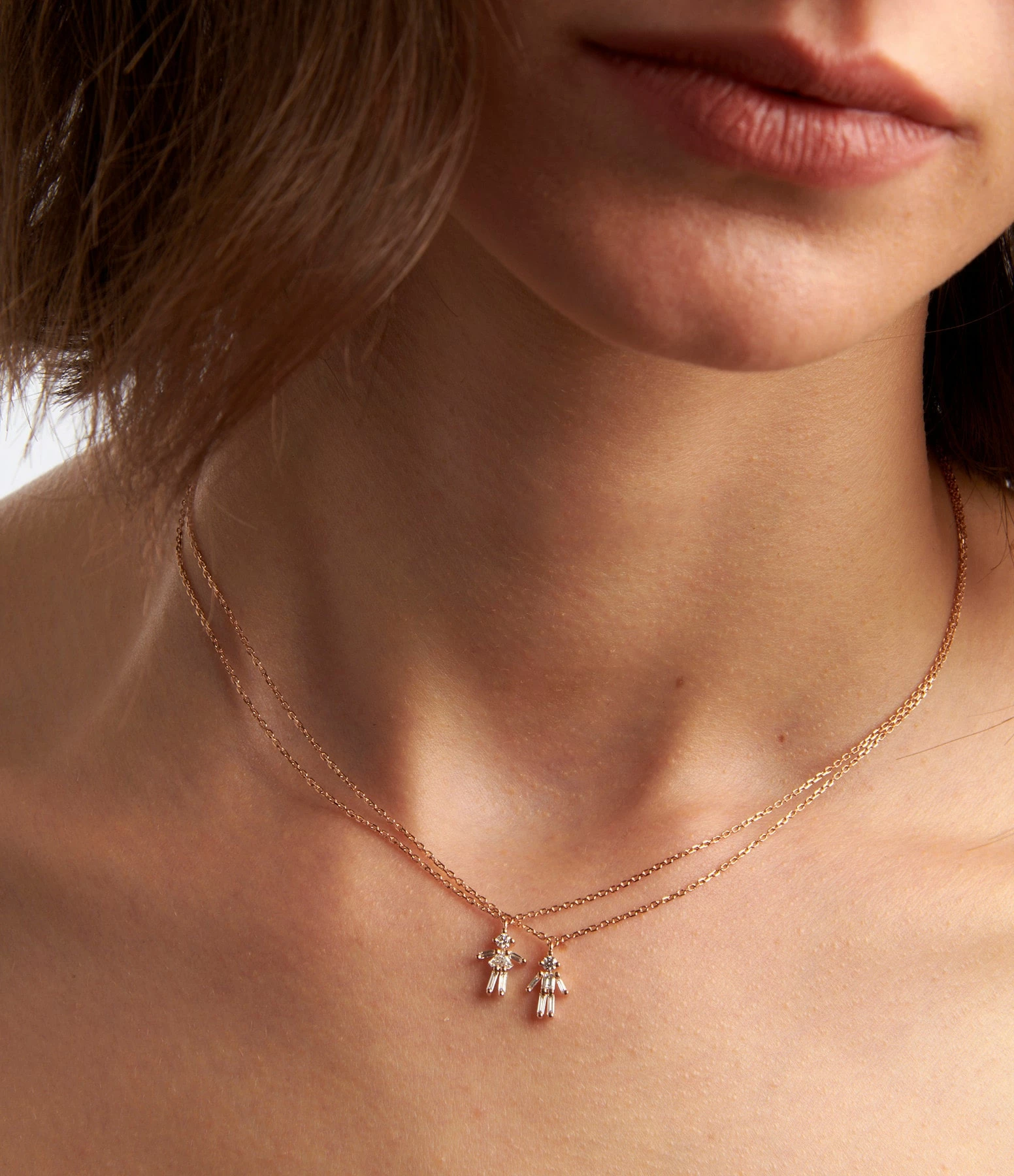 LITTLE ONES Collier Emblématique Mini Garçon Or Rose Diamants 2 LITTLE ONES Collier Emblématique Mini Garçon Or Rose Diamants – Image 2