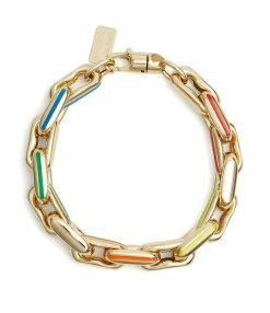 LAUREN RUBINSKI Bracelet Medium Émail Rainbow Or Jaune