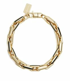 LAUREN RUBINSKI Bracelet Small Émail Noir Or Jaune