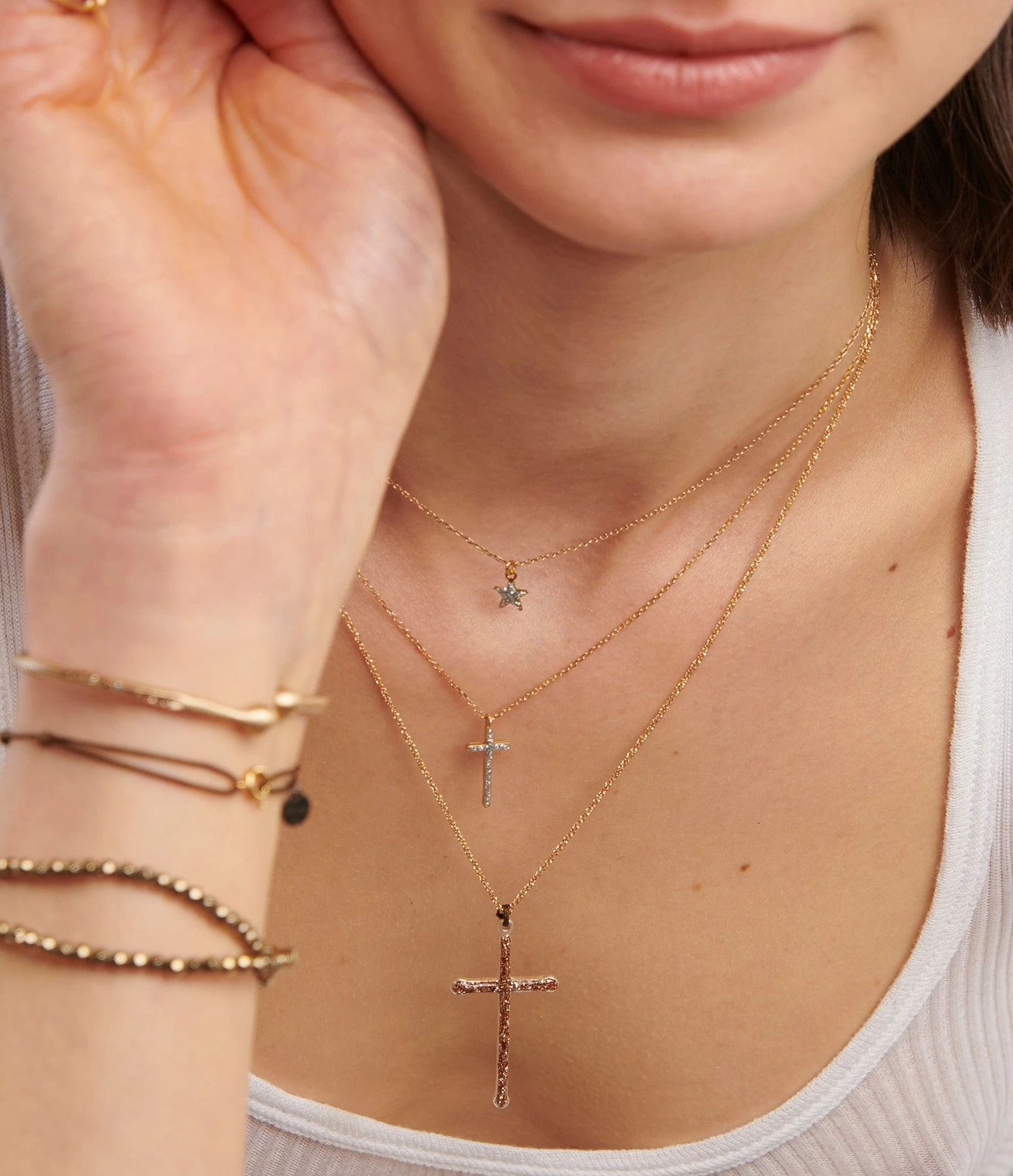 LSONGE Collier Croix XL Argent Blanc 2 LSONGE Collier Croix XL Argent Blanc – Image 2