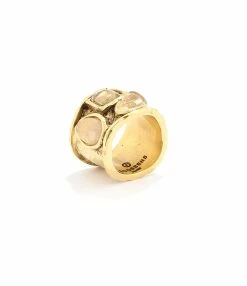 GOOSSENS PARIS Bague Mini Cabochons Large Cristal De Roche Naturel