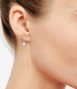 MON PRECIEUX GEM Boucle D'oreille Chaîne PM Turquoise (vendue à L'unité) -COLLIERS Shop mpgem look20201109 69