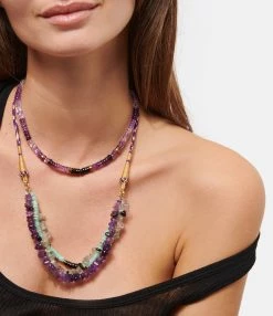 MON PRECIEUX GEM Sautoir Interchangeable Violet Pierres, Exclusivité Lulli -COLLIERS Shop mpgem look20221026 193