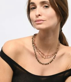 MON PRECIEUX GEM Collier Cœur Strawberry Quartz Rose -COLLIERS Shop mpgem look20221117 215 1