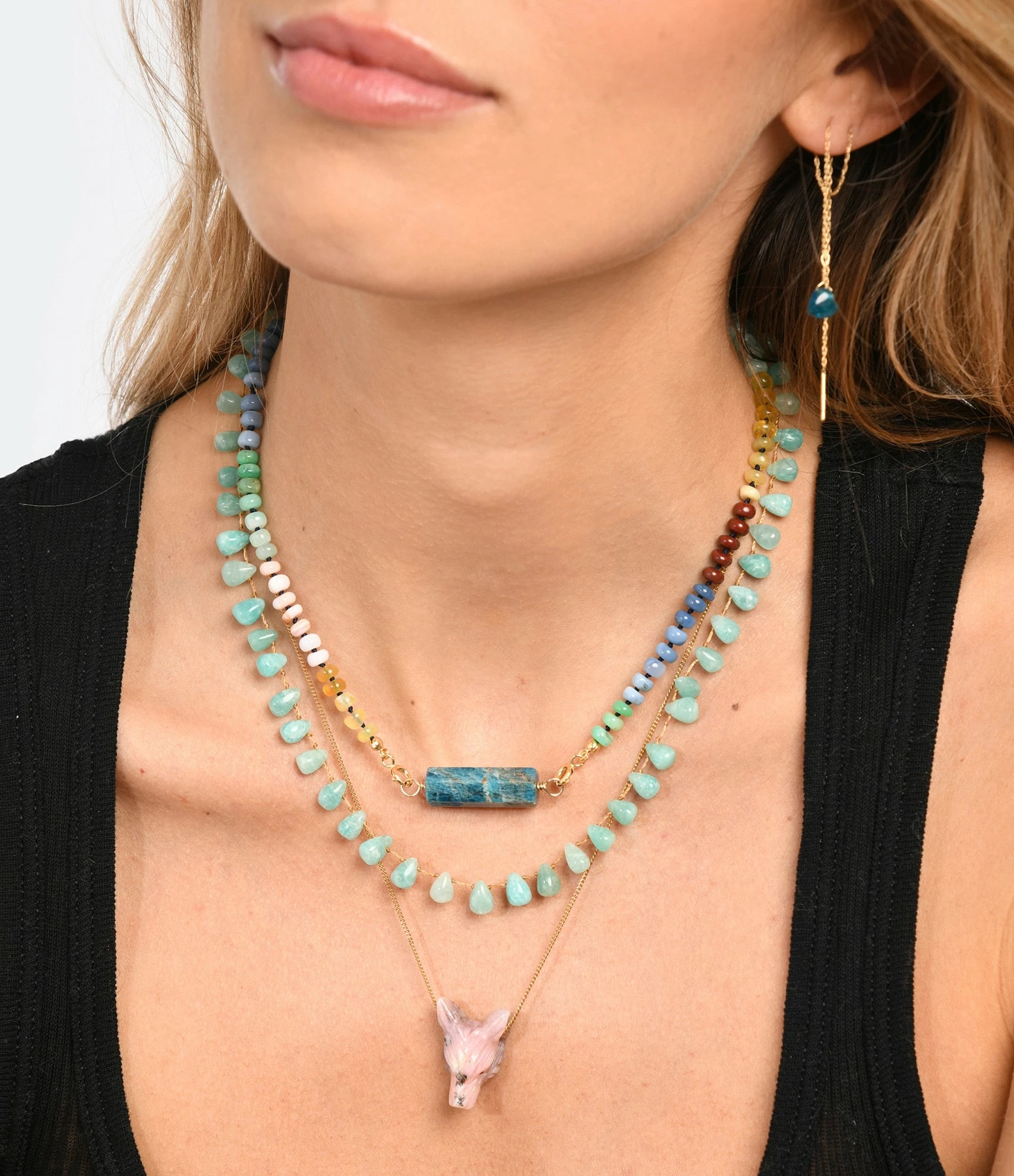 MON PRECIEUX GEM Collier Goutte Amazonite 2 MON PRECIEUX GEM Collier Goutte Amazonite – Image 2