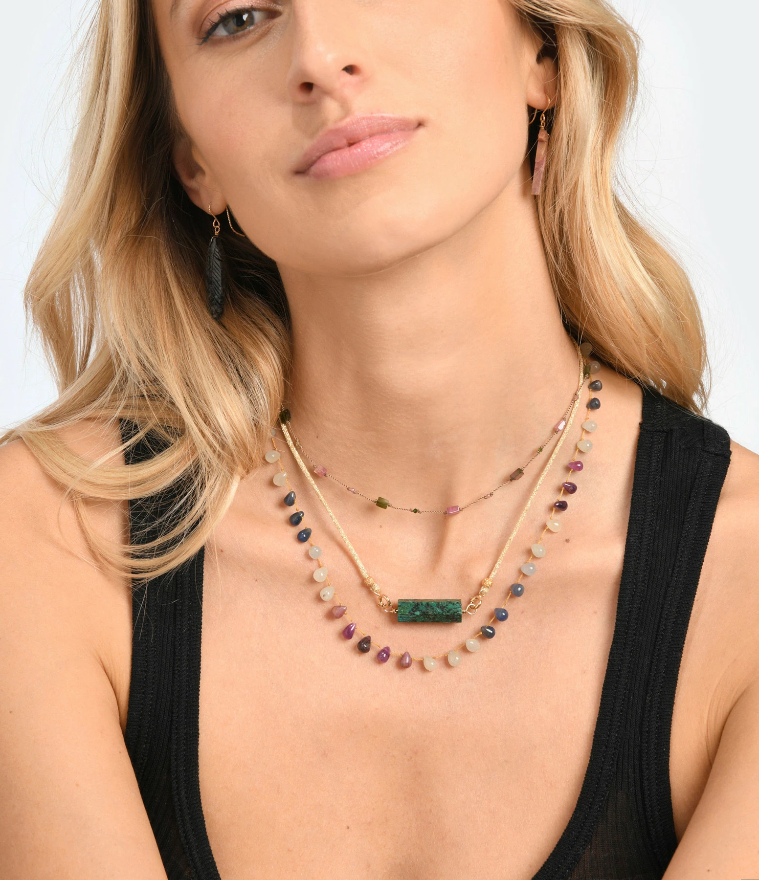 MON PRECIEUX GEM Collier Petits Précieux Tourmaline Beige 2 MON PRECIEUX GEM Collier Petits Précieux Tourmaline Beige – Image 2