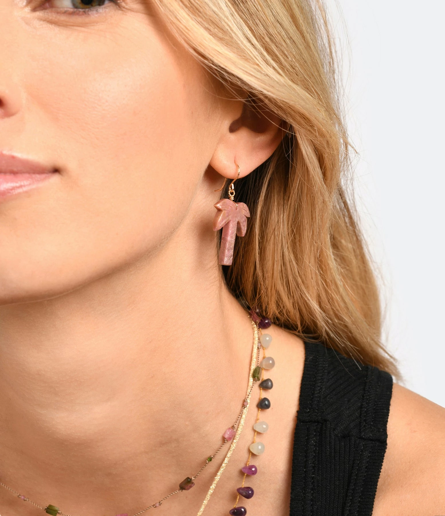 MON PRECIEUX GEM Boucle D'oreille Palmier Opale Rose (vendue à L'unité) 2 MON PRECIEUX GEM Boucle D'oreille Palmier Opale Rose (vendue à L'unité) – Image 2