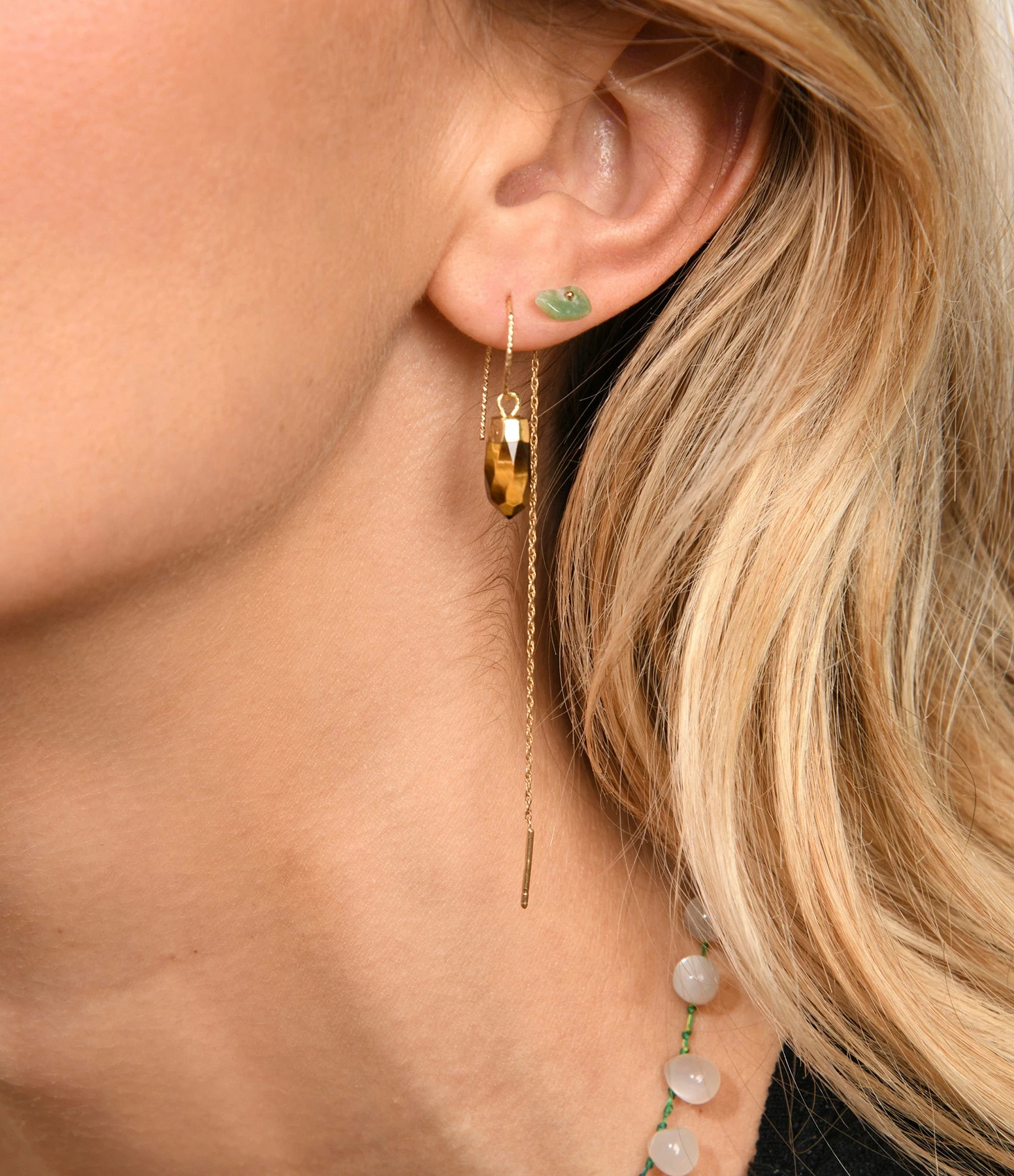 MON PRECIEUX GEM Boucle D'oreille Rocher Roucas Œil De Tigre (vendue à L'unité) 2 MON PRECIEUX GEM Boucle D'oreille Rocher Roucas Œil De Tigre (vendue à L'unité) – Image 2