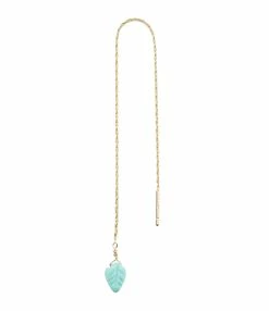 MON PRECIEUX GEM Boucle D'oreille Feuille Chaîne Longue Amazonite (vendue à L'unité)