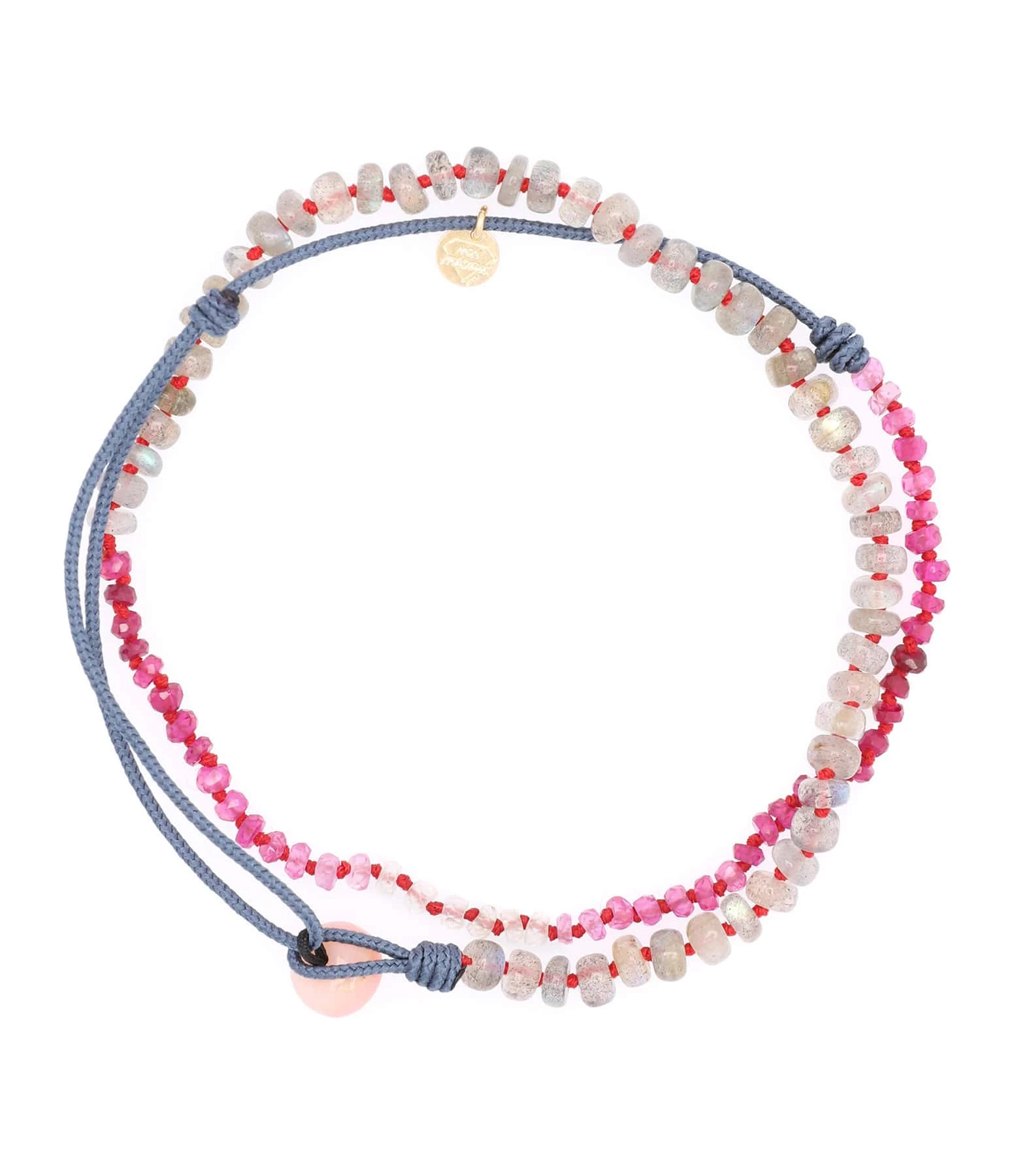 MON PRECIEUX GEM Bracelet 123 Tours Labradorite Rubis Shaded Cordon 1 MON PRECIEUX GEM Bracelet 123 Tours Labradorite Rubis Shaded Cordon