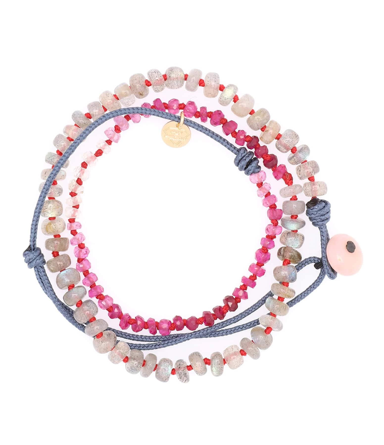 MON PRECIEUX GEM Bracelet 123 Tours Labradorite Rubis Shaded Cordon 3 MON PRECIEUX GEM Bracelet 123 Tours Labradorite Rubis Shaded Cordon – Image 3