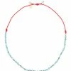MON PRECIEUX GEM Bracelet Cheville Candies Turquoise Cordon Rouge