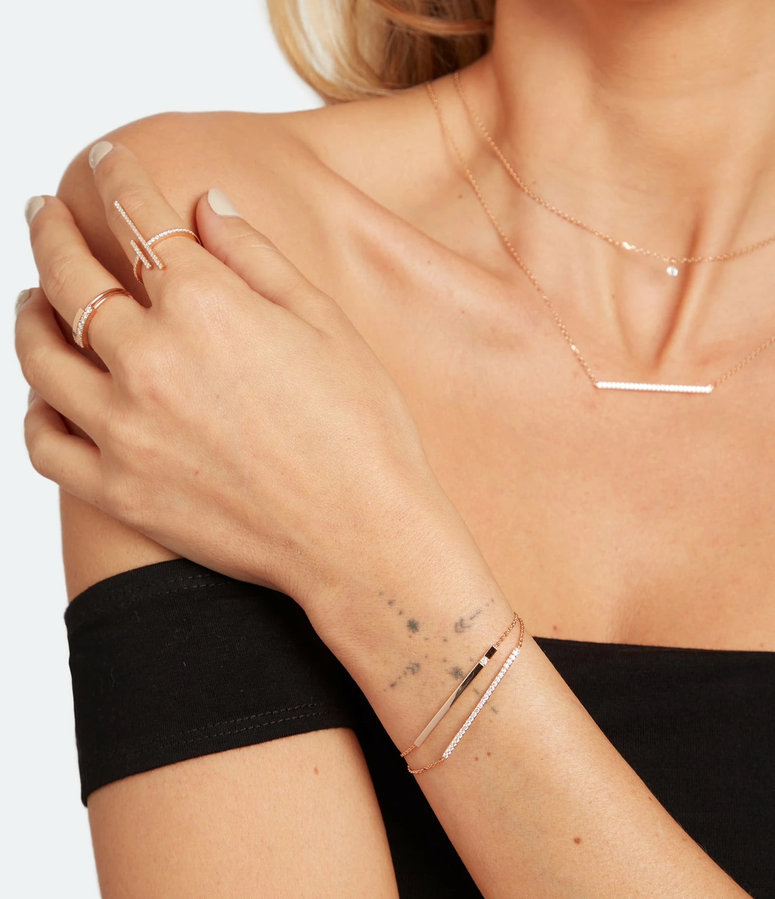 NAVA JOAILLERIE Bague Hash Ouverte Diamants Or Rose 2 NAVA JOAILLERIE Bague Hash Ouverte Diamants Or Rose – Image 2