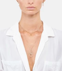 NAVA JOAILLERIE Collier Cheyenne Mini-Ovale Diamants Or Rose -COLLIERS Shop navac look20200921 105