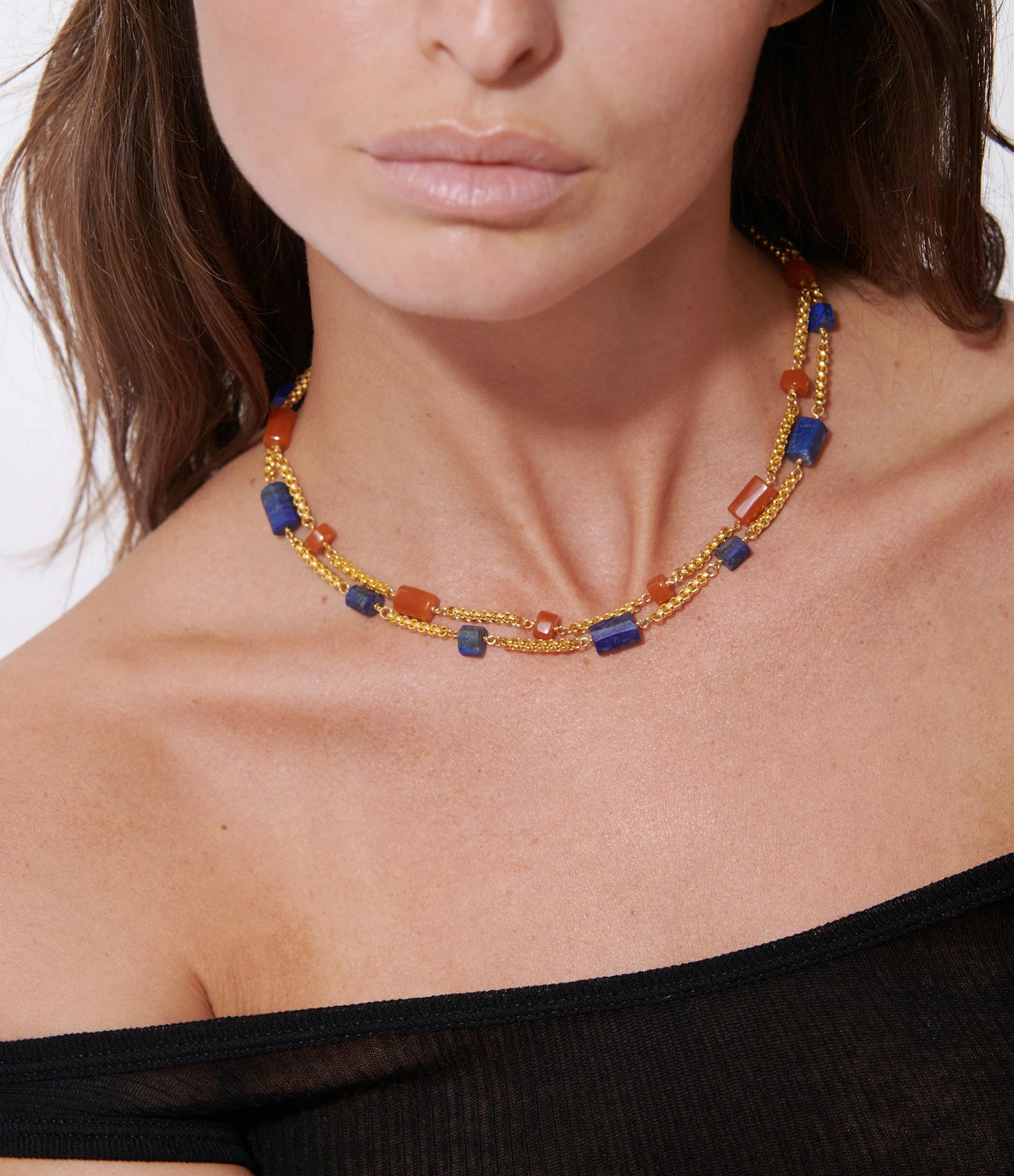 Pamela Love Collier Astrid Corail Doré 2 Pamela Love Collier Astrid Corail Doré – Image 2