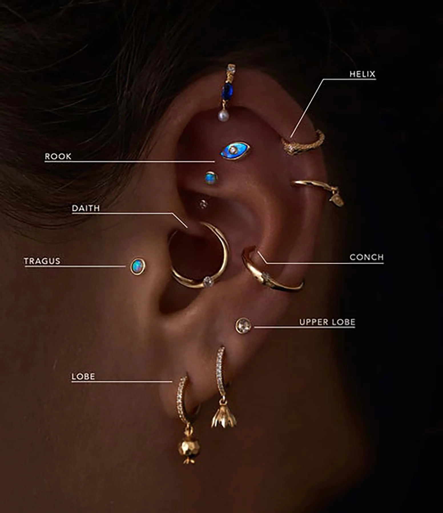 Pamela Love Mini Créole Dagger Diamants Or Jaune (vendue à L'unité) 3 Pamela Love Mini Créole Dagger Diamants Or Jaune (vendue à L'unité) – Image 3