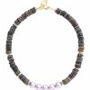 VADI JEWELS Collier Gaby Coquillage Perles Cristal Violet