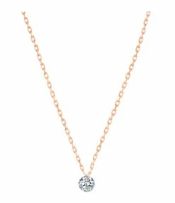 LA BRUNE & LA BLONDE Collier 360° Diamant Brillant 0,10 Or Rose