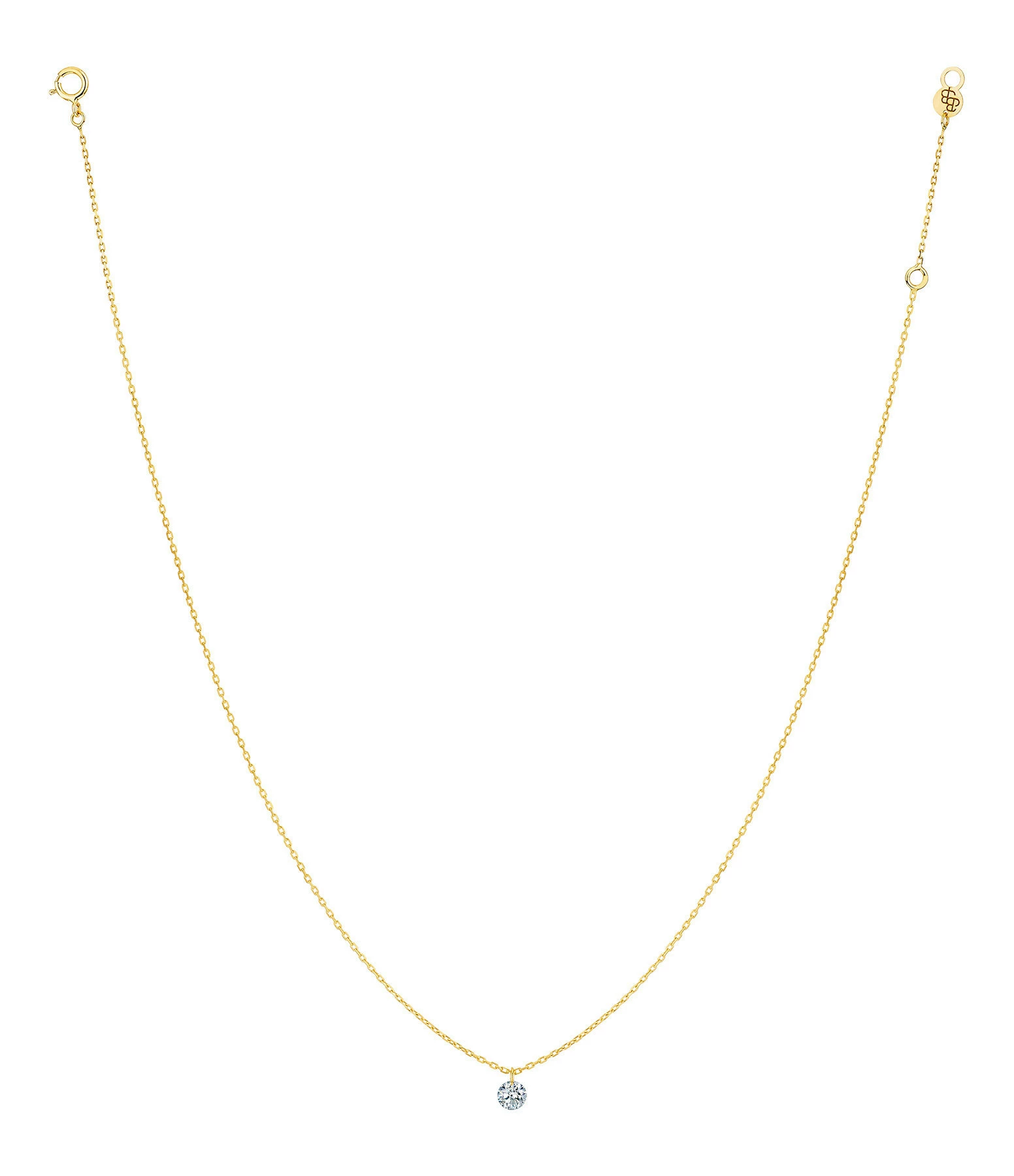 LA BRUNE & LA BLONDE Collier 360° Diamant Brillant 0,10 Or Jaune 2 LA BRUNE & LA BLONDE Collier 360° Diamant Brillant 0,10 Or Jaune – Image 2