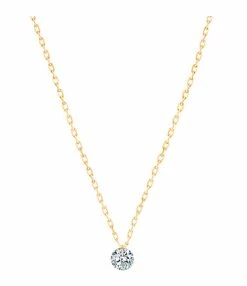LA BRUNE & LA BLONDE Collier 360° Diamant Brillant 0,10 Or Jaune