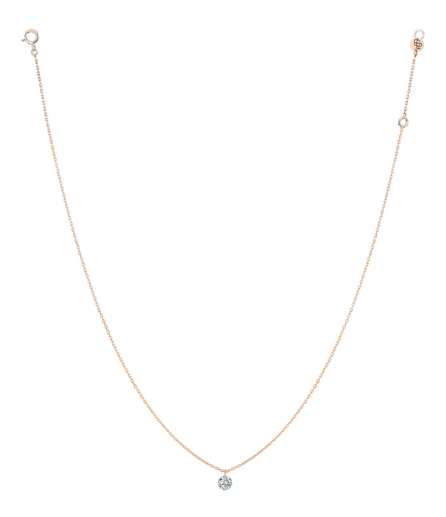 LA BRUNE & LA BLONDE Collier 360° Diamant Brillant 0,20 Or Rose 2 LA BRUNE & LA BLONDE Collier 360° Diamant Brillant 0,20 Or Rose – Image 2