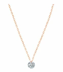 LA BRUNE & LA BLONDE Collier 360° Diamant Brillant 0,20 Or Rose
