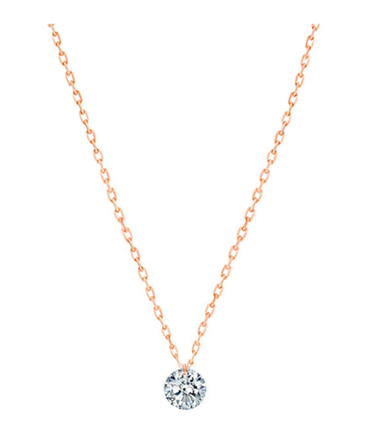 LA BRUNE & LA BLONDE Collier 360° Diamant Brillant 0,20 Or Rose 1 LA BRUNE & LA BLONDE Collier 360° Diamant Brillant 0,20 Or Rose