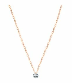 LA BRUNE & LA BLONDE Collier 360° Diamant Brillant 0,07 Or Rose