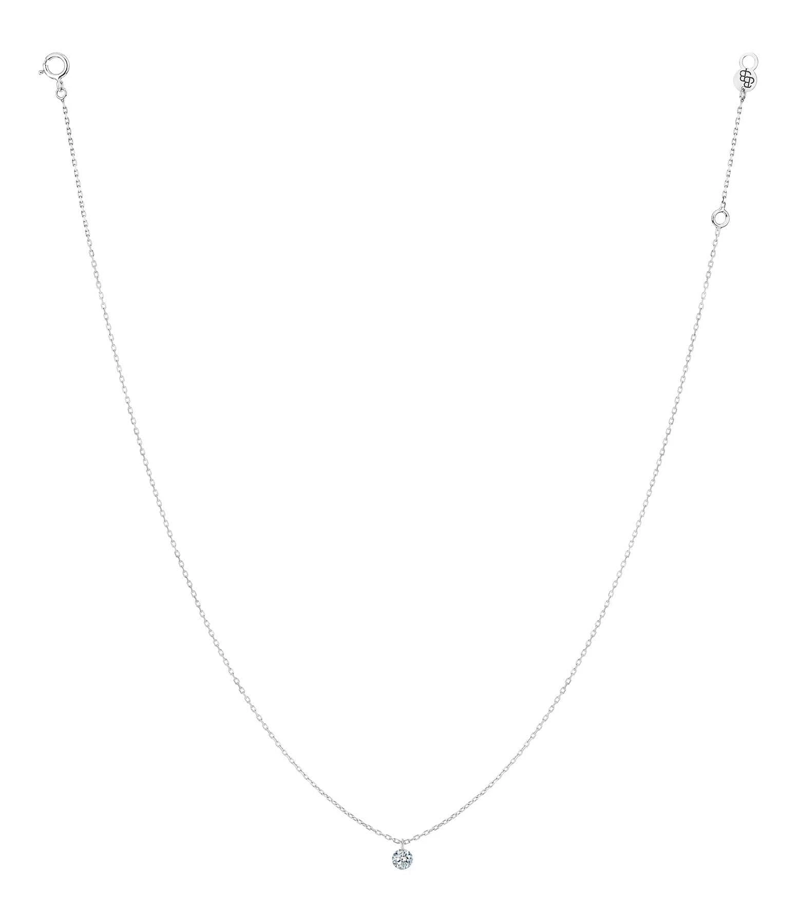 LA BRUNE & LA BLONDE Collier 360° Diamant Brillant 0,07 Or Blanc 2 LA BRUNE & LA BLONDE Collier 360° Diamant Brillant 0,07 Or Blanc – Image 2