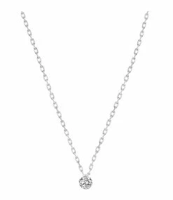 LA BRUNE & LA BLONDE Collier 360° Diamant Brillant 0,07 Or Blanc