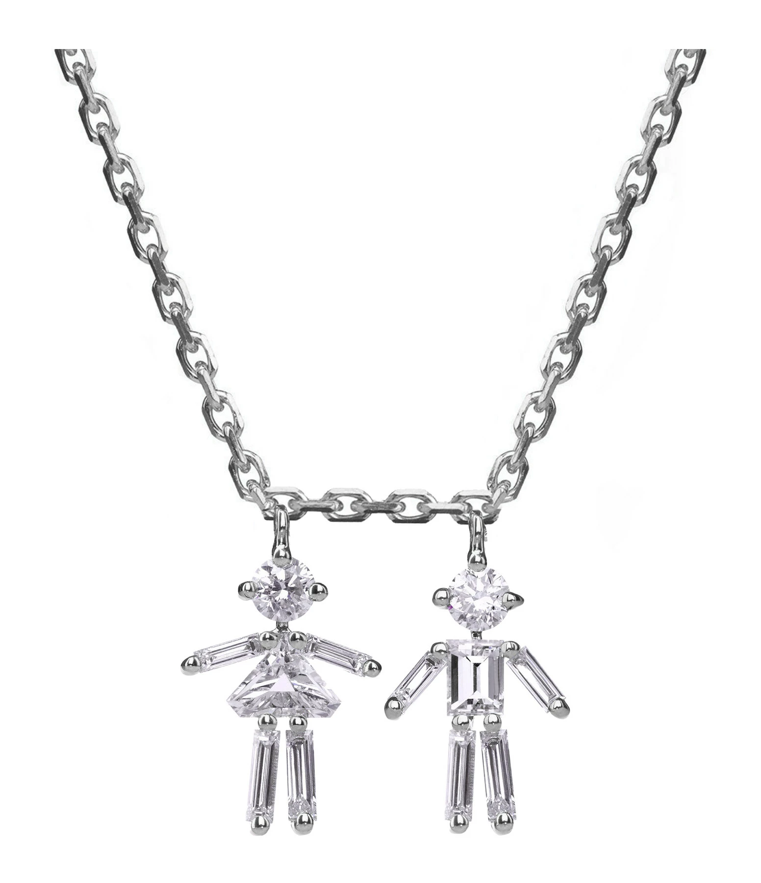 LITTLE ONES Collier Emblématique Fille Garçon Or Blanc Diamants 1 LITTLE ONES Collier Emblématique Fille Garçon Or Blanc Diamants