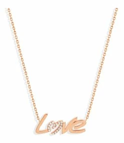 NAVA JOAILLERIE Collier Love O Diamants Or Rose