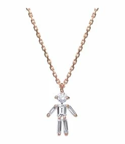 LITTLE ONES Collier Emblématique Garçon Or Rose Diamants